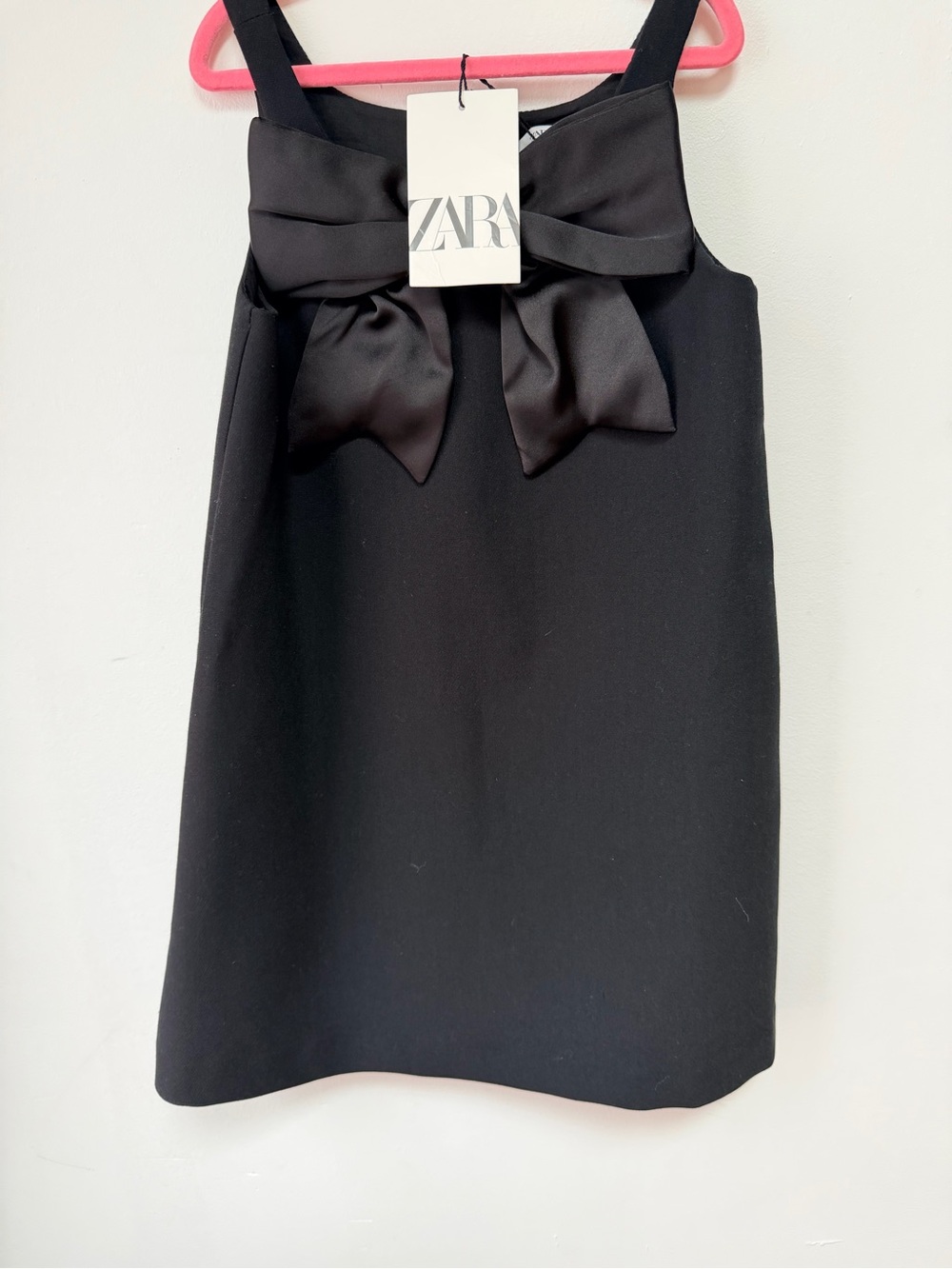 NWT Zara Black Bow-Front Sleeveless Shift Dress
